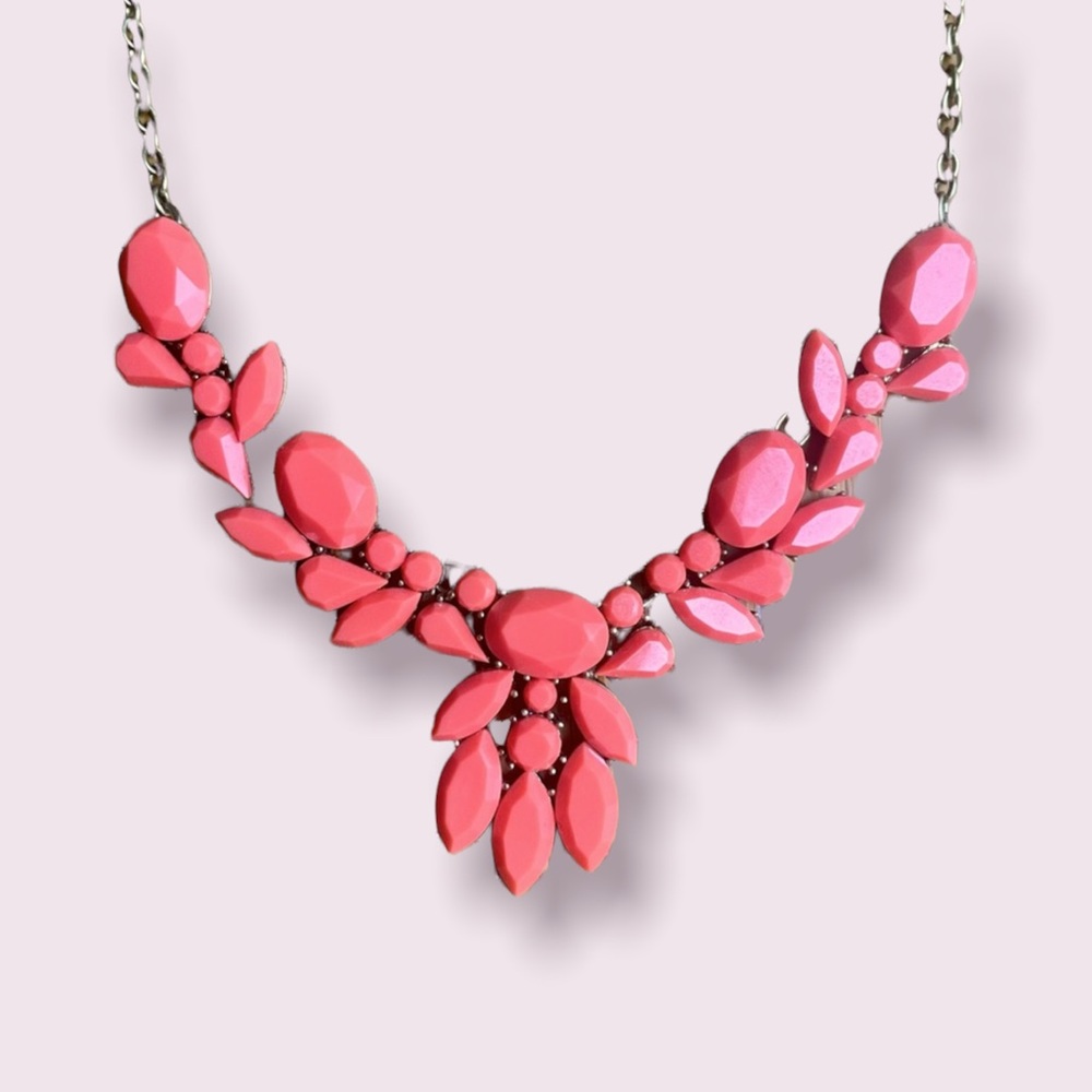 J.Crew Opaque Stone Statement Necklace Salmon